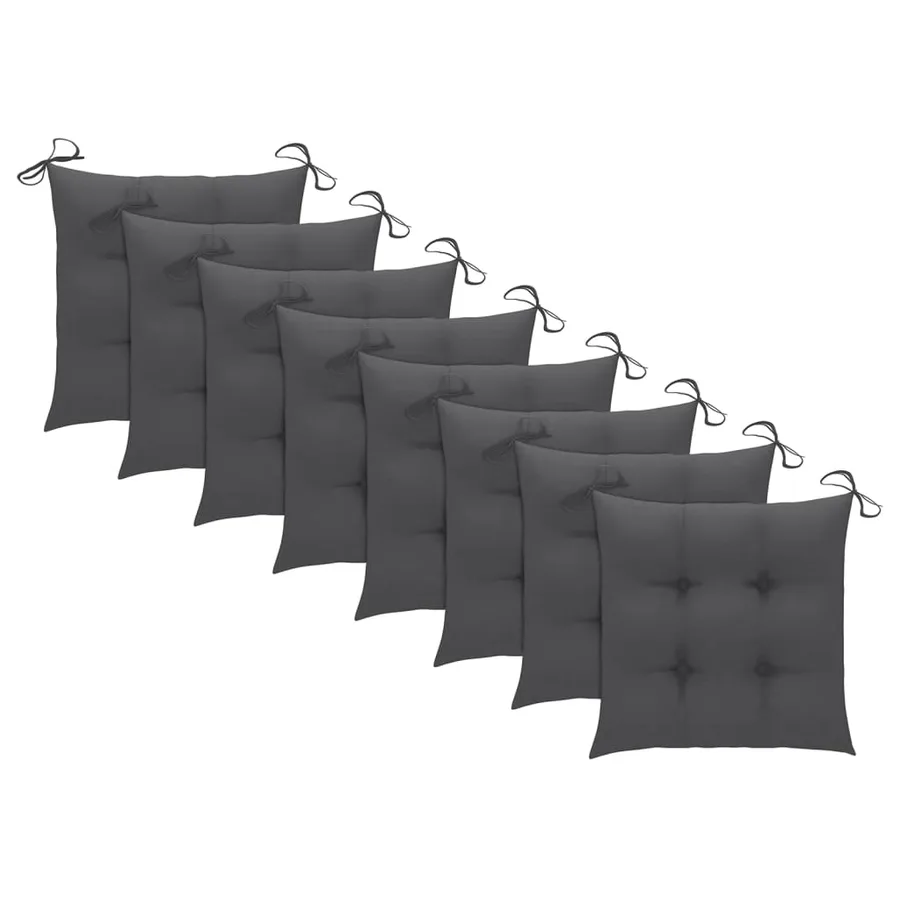 Chaises pliables de jardin avec coussins lot de 8 Teck solide - 7