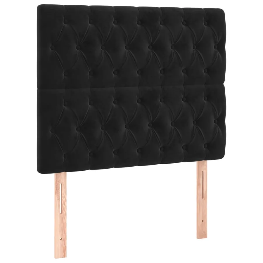 Sommier à lattes de lit avec matelas Noir 100x200 cm Velours - 6