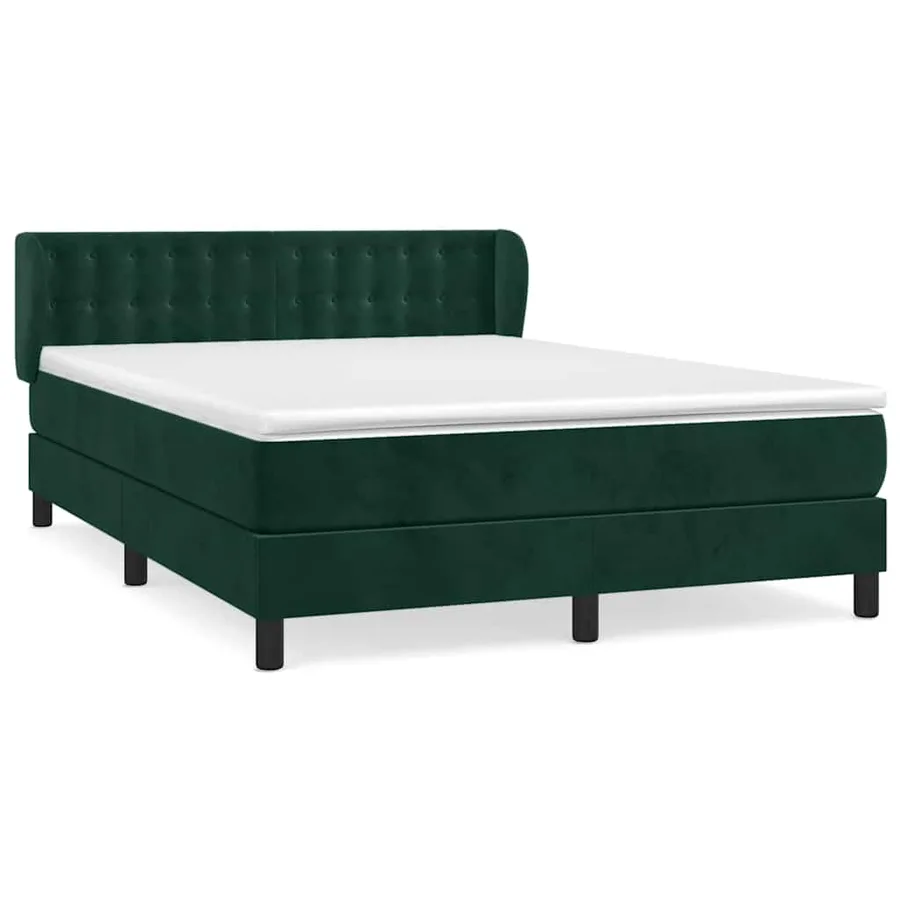 Sommier à lattes de lit et matelas Vert foncé 140x190cm Velours - 2