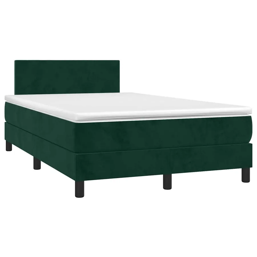 Sommier à lattes de lit avec matelas LED Vert foncé 120x200 cm - 3