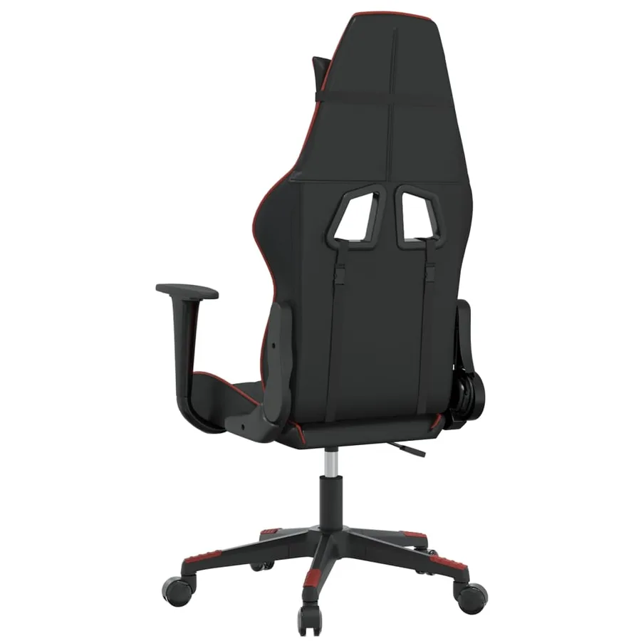 Chaise de jeu de massage Noir et rouge bordeaux Similicuir - 5