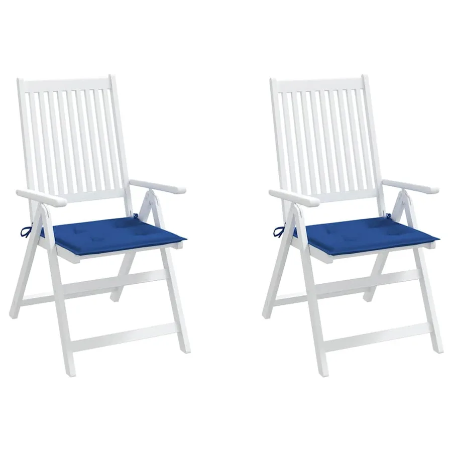 Coussins de chaise de jardin lot de 2 bleu royal 50x50x4 cm - 7