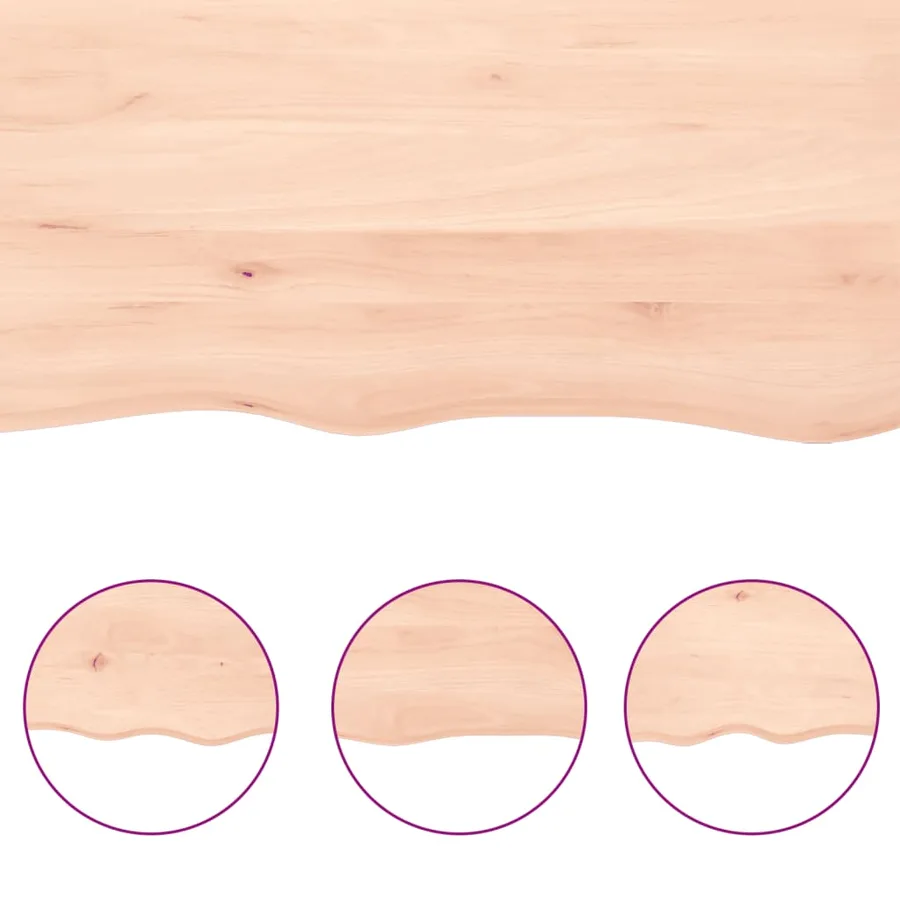 Étagère murale 60x10x2 cm bois de chêne massif non traité - 5
