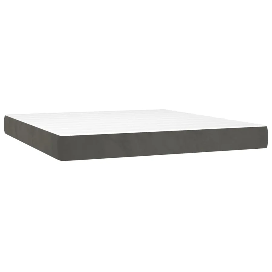 Sommier à lattes de lit et matelas Gris foncé 160x200cm Velours - 5