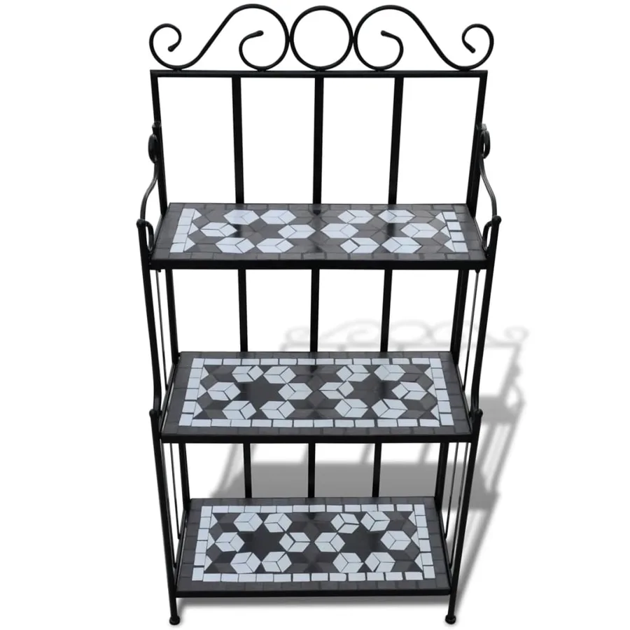 Support pour plantes Mosaïque noir et blanc - 2