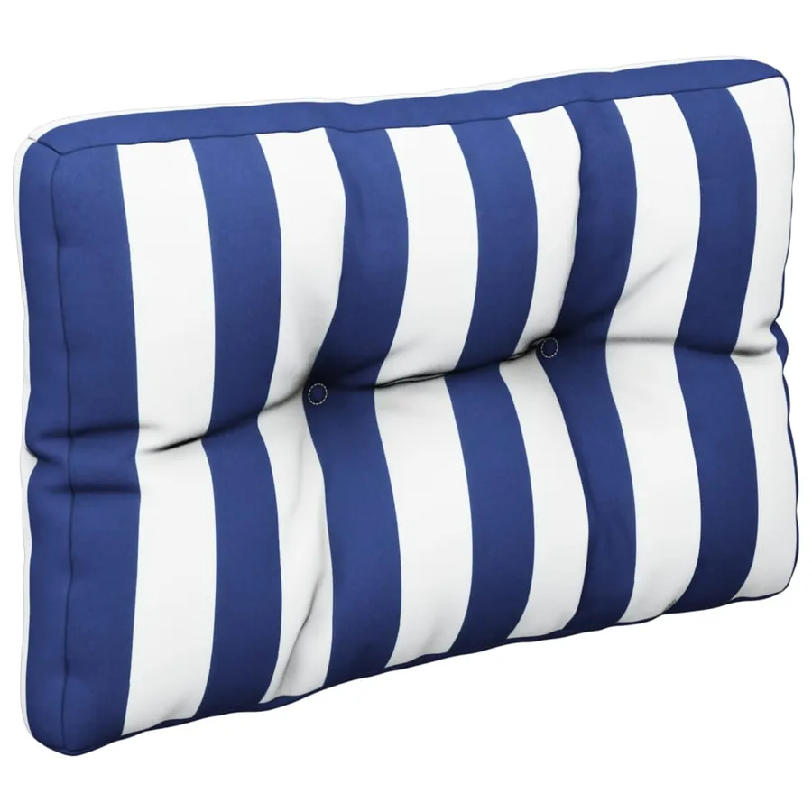 Coussin de palette rayures bleues et blanches 50x40x12 cm tissu - 4