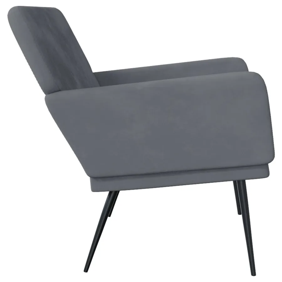 Banc Gris foncé 108x79x79 cm Velours - 4