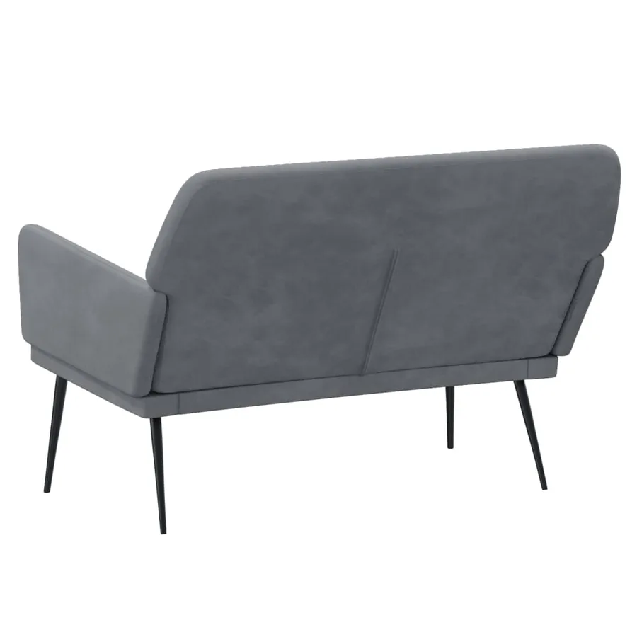 Banc Gris foncé 108x79x79 cm Velours - 5