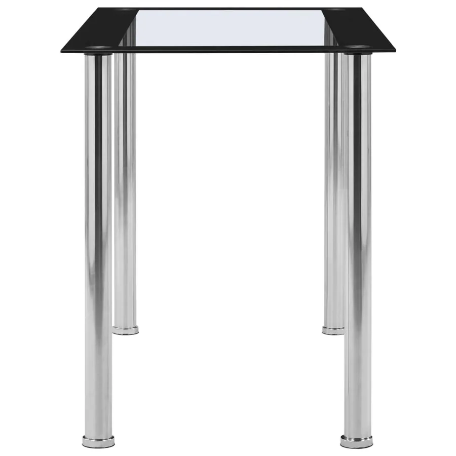 Table à manger Noir et transparent 120x60x75 cm Verre trempé - 3