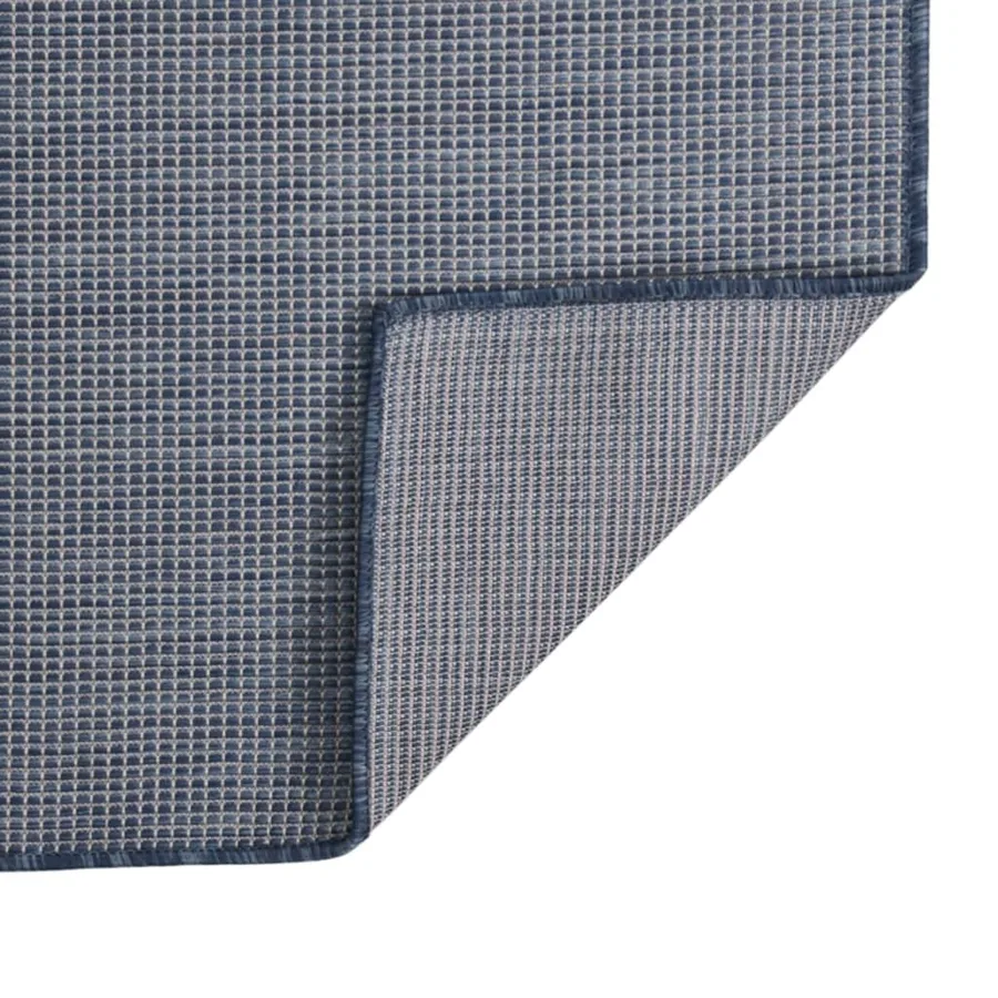 Tapis à tissage plat d'extérieur 80x250 cm Bleu - 2