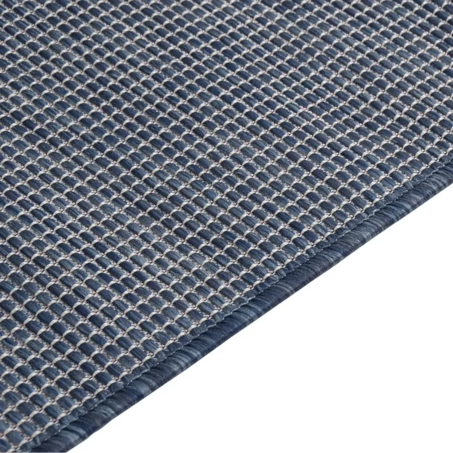 Tapis à tissage plat d'extérieur 80x250 cm Bleu - 4