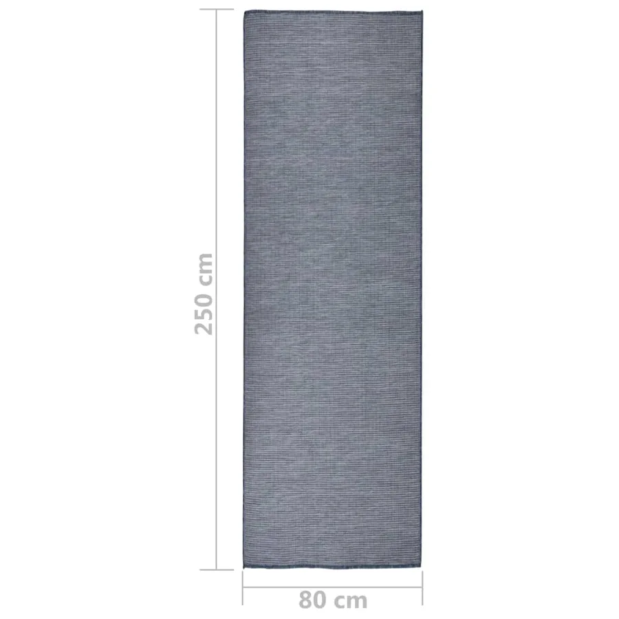 Tapis à tissage plat d'extérieur 80x250 cm Bleu - 6