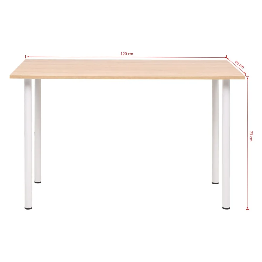 Table à manger 120x60x73 cm Chêne et blanc - 5