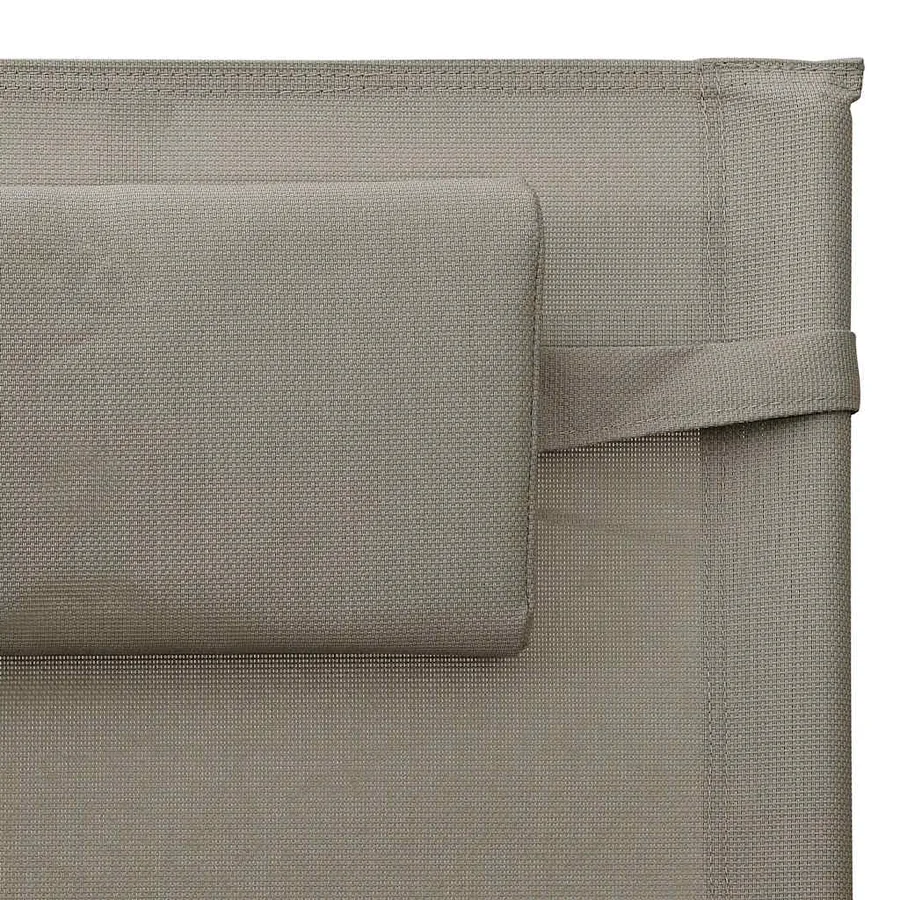 Chaises longues lot de 2 Textilène Crème et gris - 15
