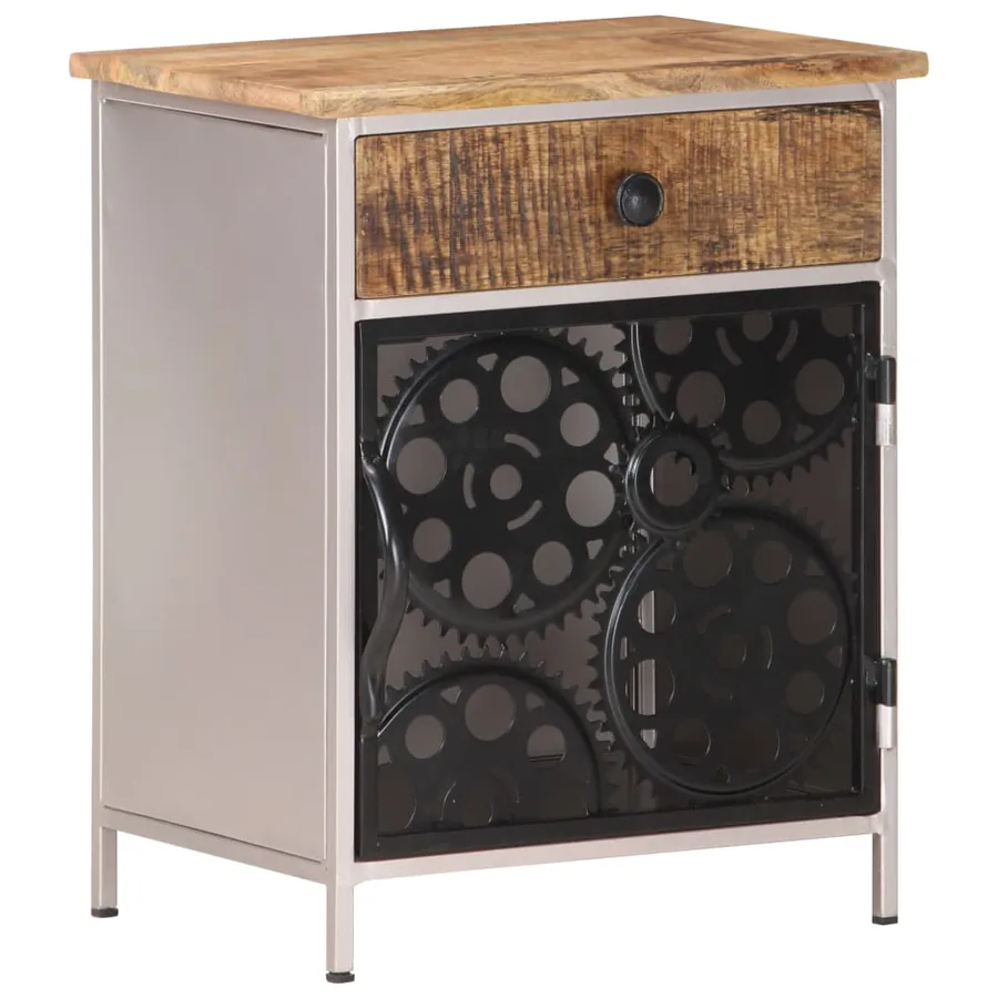 Table de chevet 40x30x50 cm Bois de manguier brut - 10
