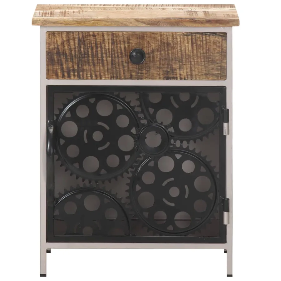 Table de chevet 40x30x50 cm Bois de manguier brut - 2