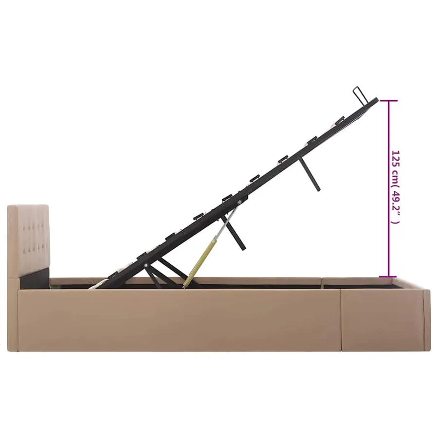 Cadre de lit à rangement hydraulique sans matelas 120x200 cm - 11