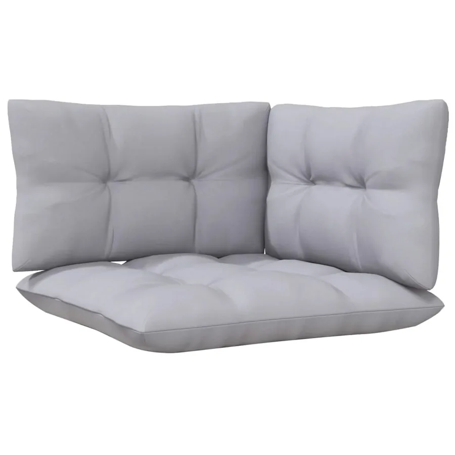 Salon de jardin 8 pcs avec coussins gris Bois de pin massif - 10