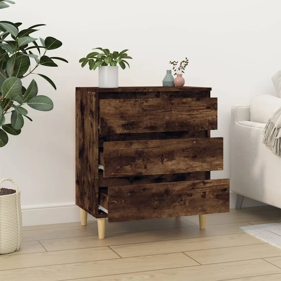 Buffet Chêne fumé 60x35x70 cm Bois d'ingénierie - 3