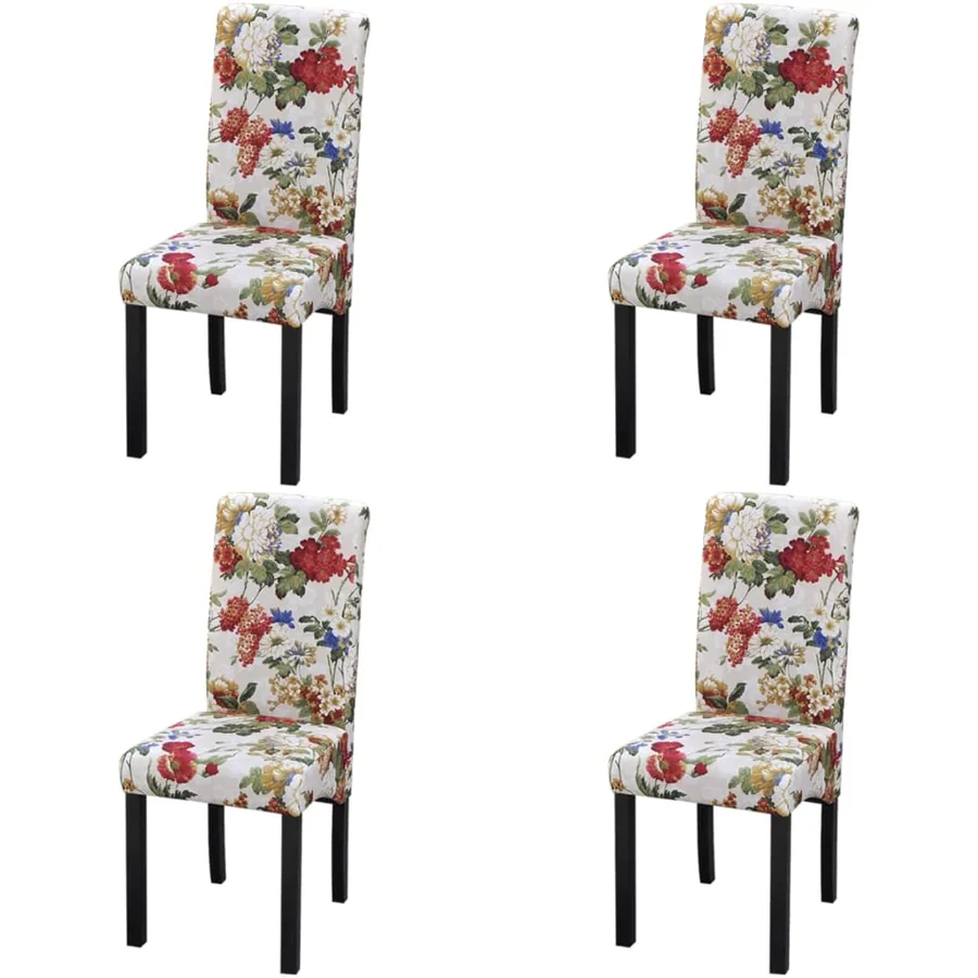 Chaises à manger lot de 4 multicolore tissu