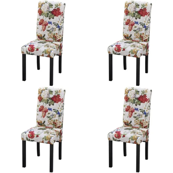 Chaises à manger lot de 4 multicolore tissu