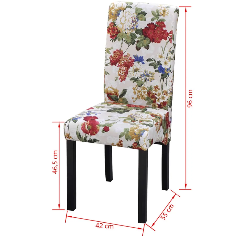 Chaises à manger lot de 4 multicolore tissu - 7
