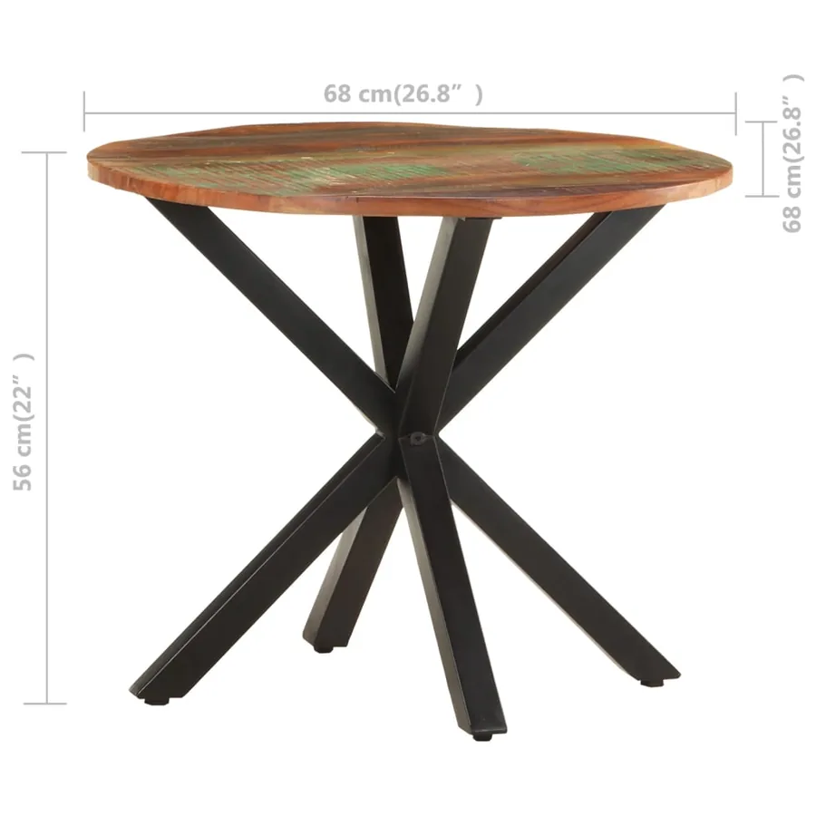 Table d'appoint 68x68x56 cm Bois de récupération massif - 6