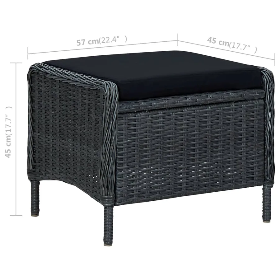 Ensemble à manger de jardin 7 pcs Gris foncé - 12
