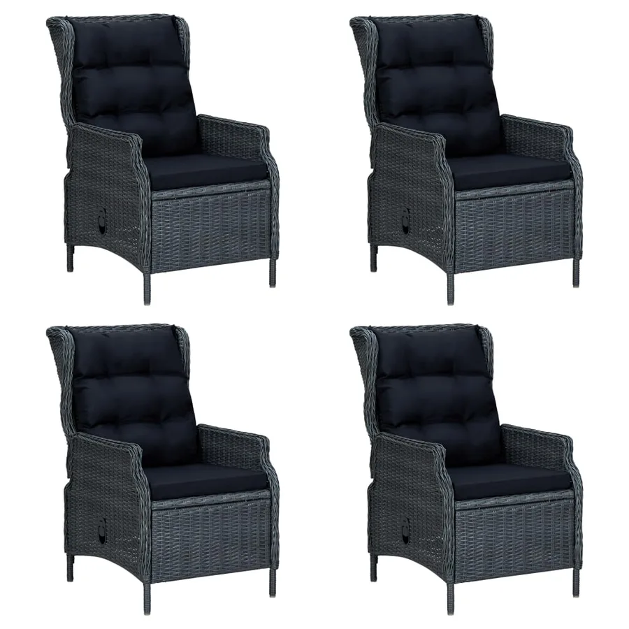 Ensemble à manger de jardin 7 pcs Gris foncé - 4