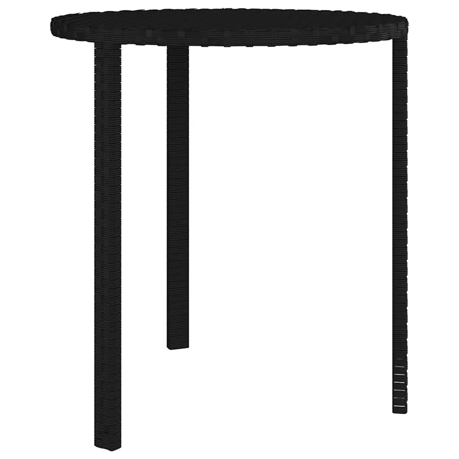 Tables d'appoint 3 pcs noir résine tressée - 5