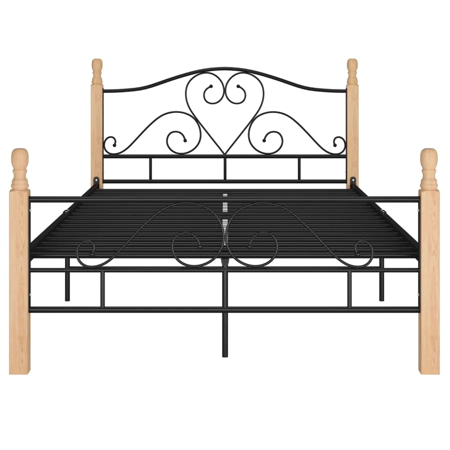 Cadre de lit sans matelas noir métal 120x200 cm - 3