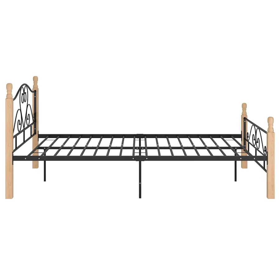 Cadre de lit sans matelas noir métal 120x200 cm - 4
