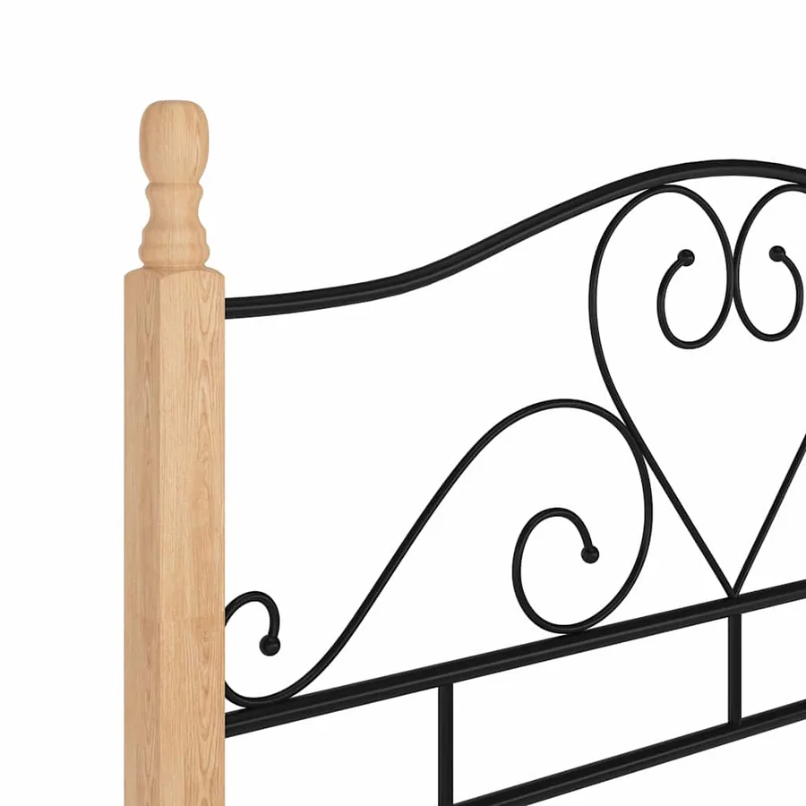 Cadre de lit sans matelas noir métal 120x200 cm - 6