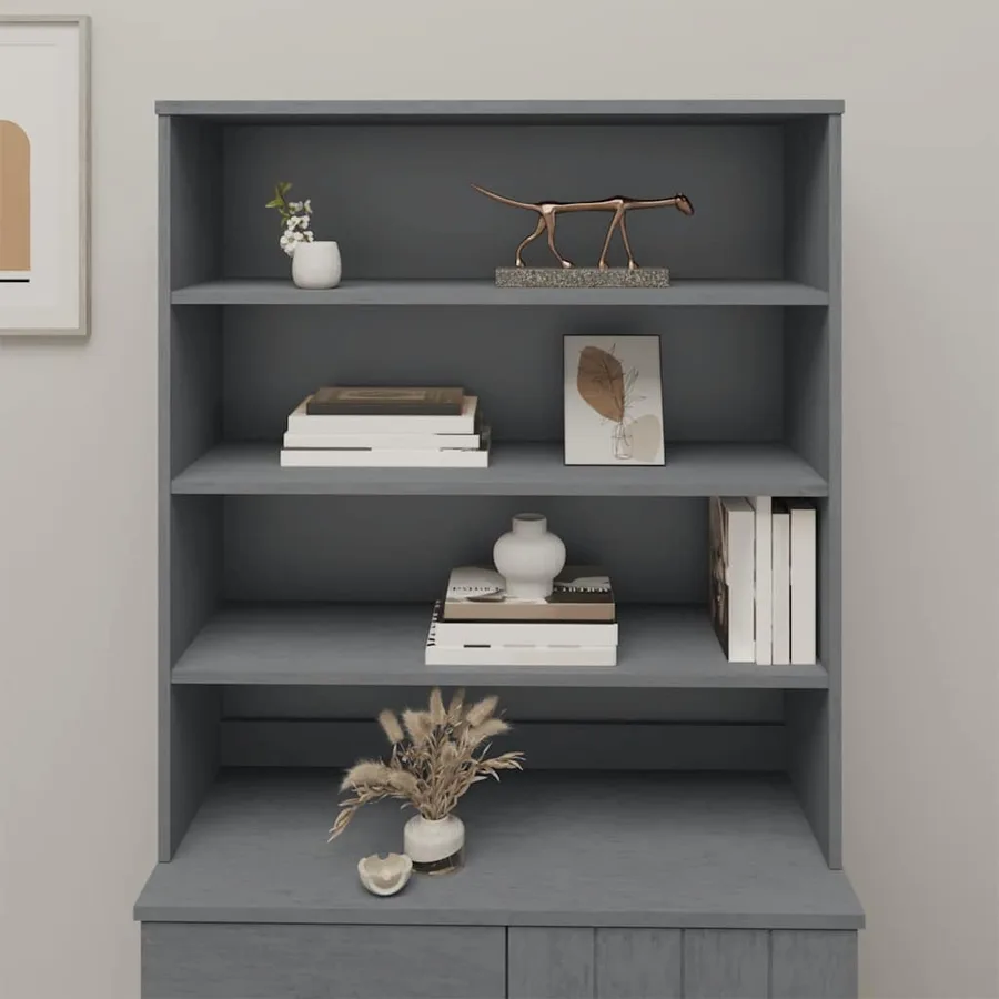Dessus de buffet HAMAR Gris foncé 90x30x100 cm Bois de pin - 3