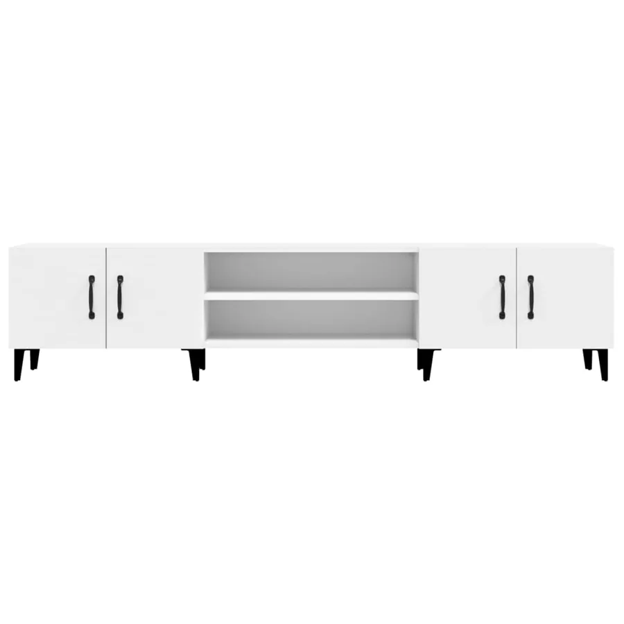 Meuble TV Blanc 180x31,5x40 cm Bois d'ingénierie - 6