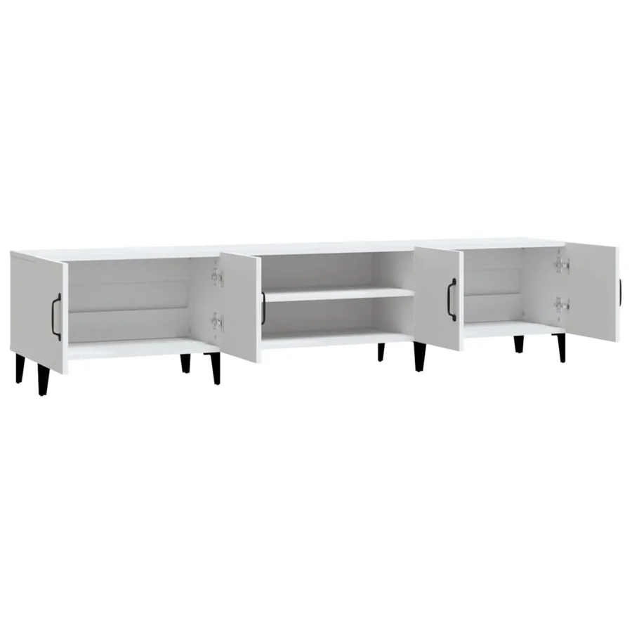 Meuble TV Blanc 180x31,5x40 cm Bois d'ingénierie - 7