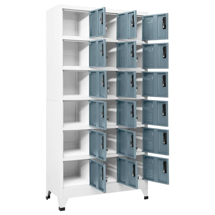 Armoire à casiers Gris clair et gris foncé 90x40x180 cm Acier - 3