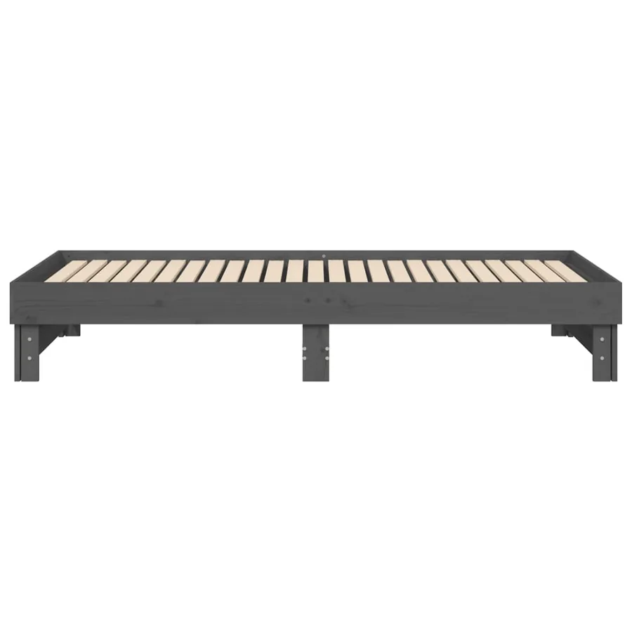 Lit coulissant sans matelas gris 2x(90x200) cm - 10