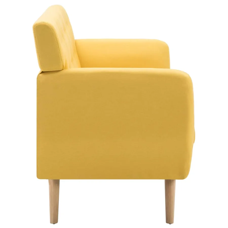 Canapé à 3 places revêtement en tissu 172x70x82 cm jaune - 4