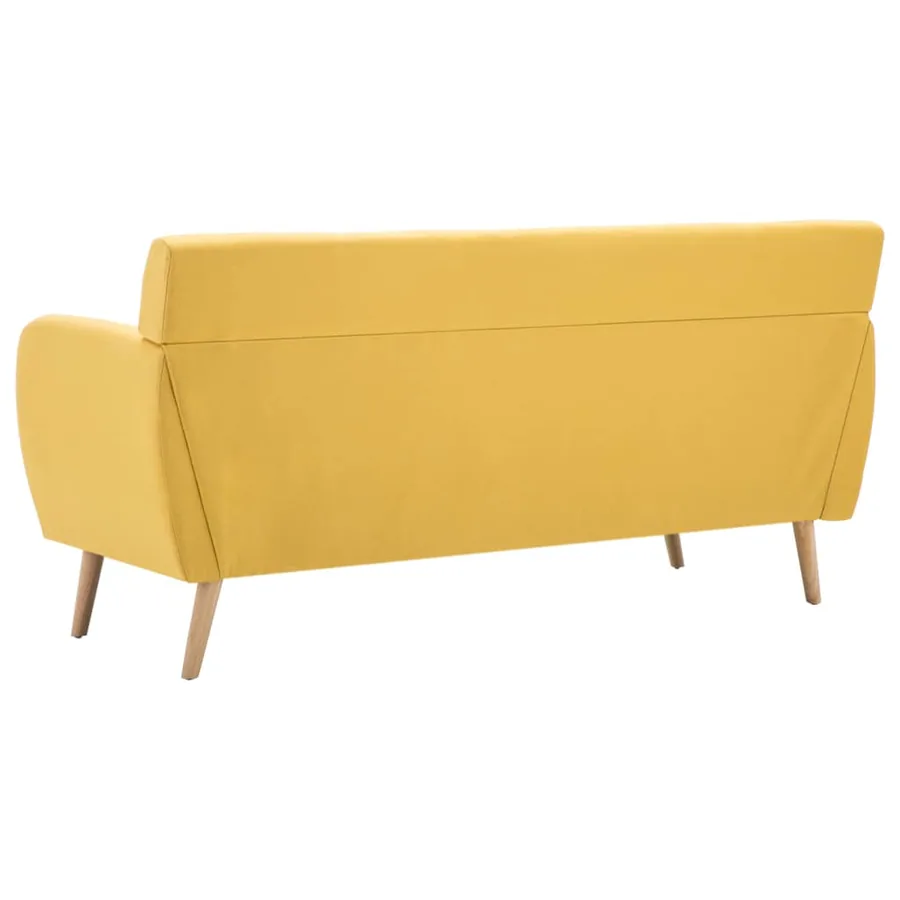 Canapé à 3 places revêtement en tissu 172x70x82 cm jaune - 5