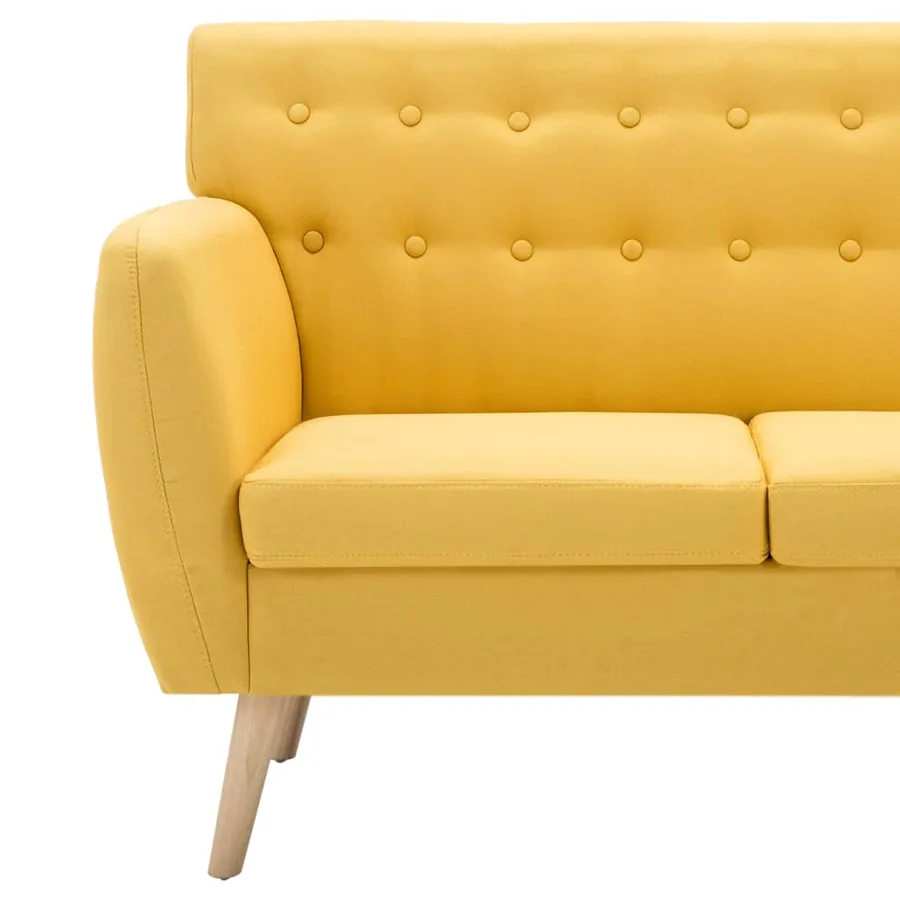 Canapé à 3 places revêtement en tissu 172x70x82 cm jaune - 6