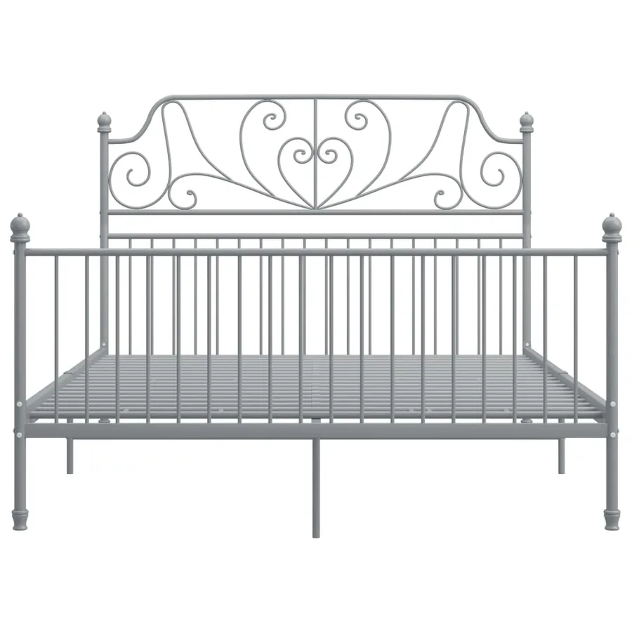 Cadre de lit sans matelas gris métal 140x200 cm - 3