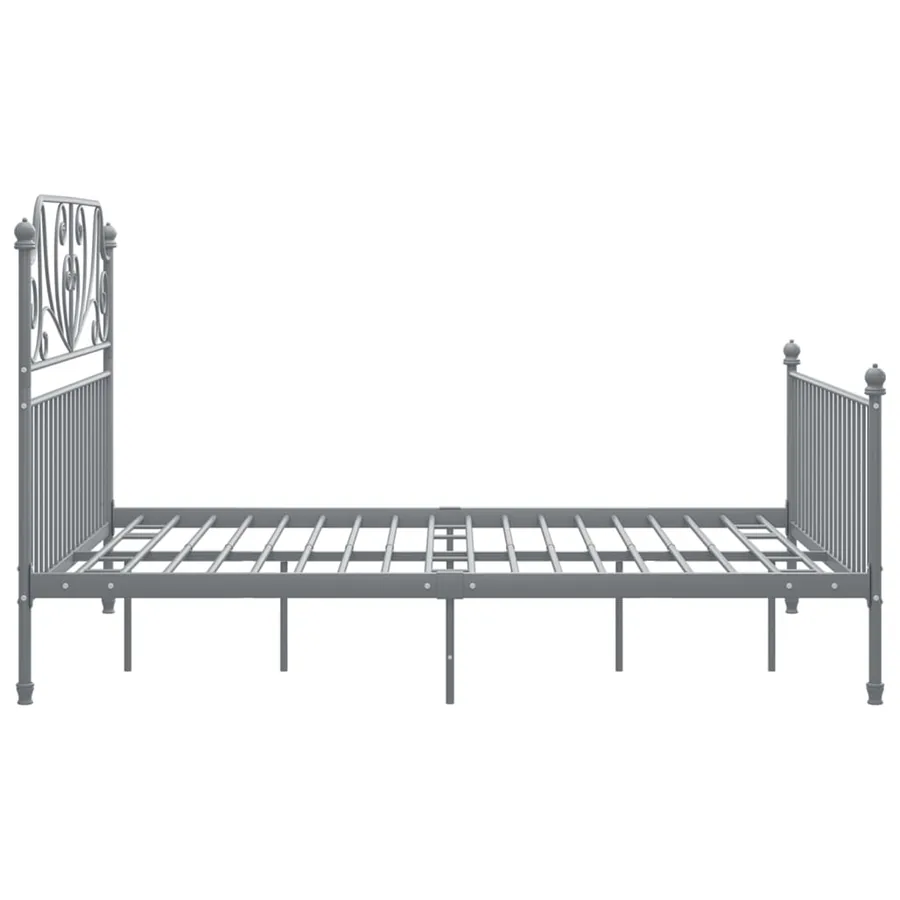 Cadre de lit sans matelas gris métal 140x200 cm - 4