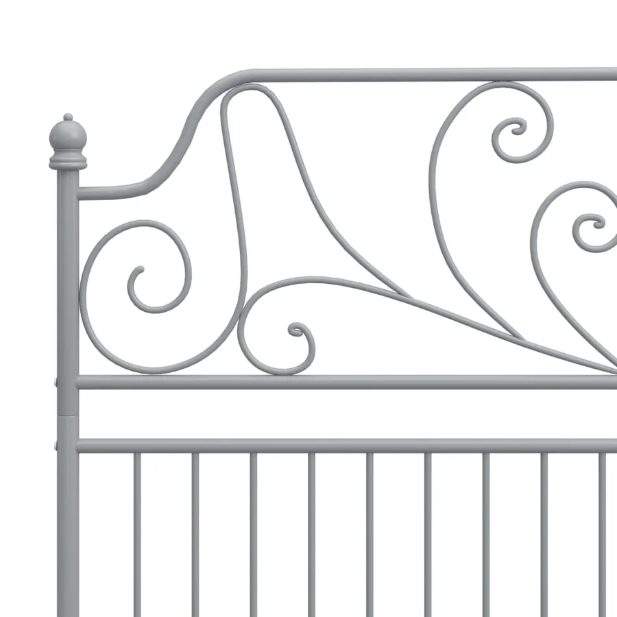Cadre de lit sans matelas gris métal 140x200 cm - 5