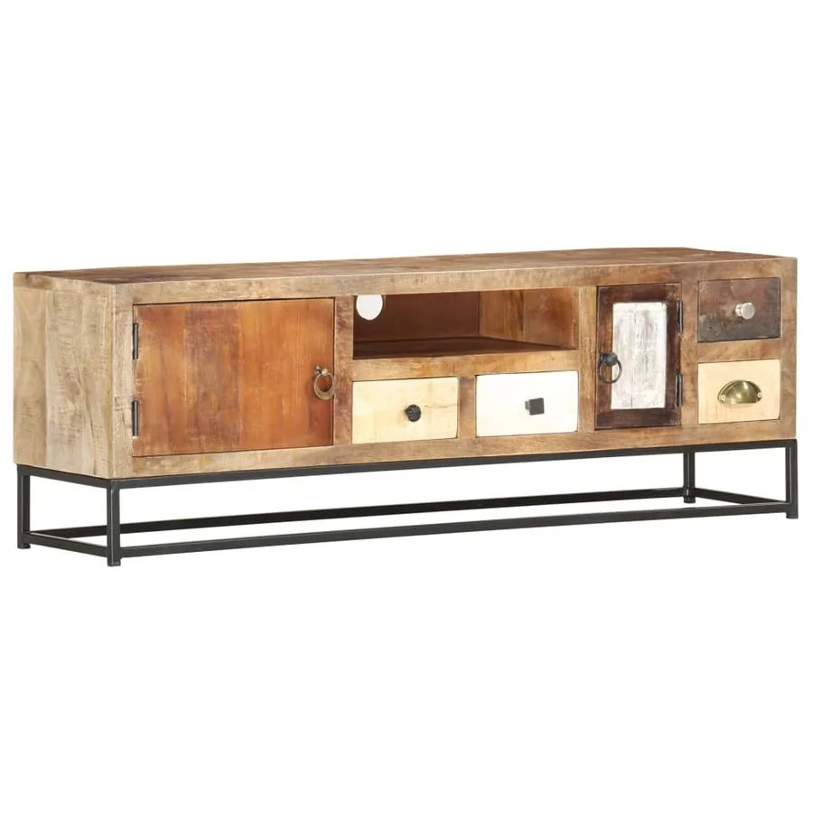 Meuble TV 120 x 30 x 40 cm Bois de récupération massif - 11