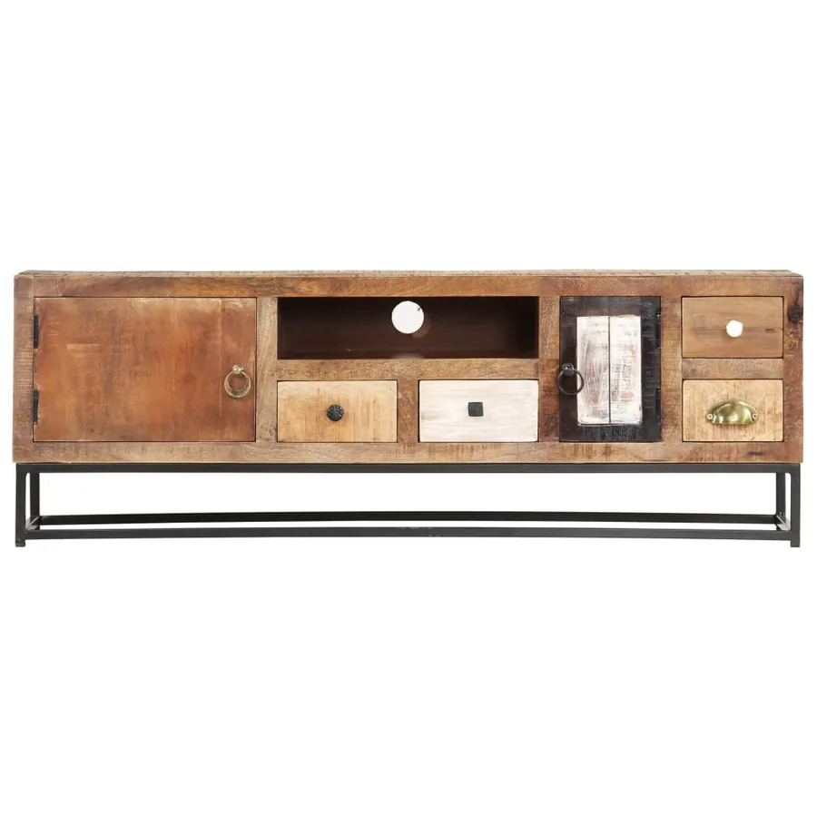 Meuble TV 120 x 30 x 40 cm Bois de récupération massif - 3