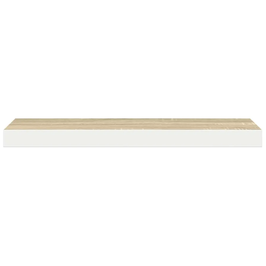 Étagères flottantes 2 pcs chêne et blanc 120x23,5x3,8 cm MDF - 7
