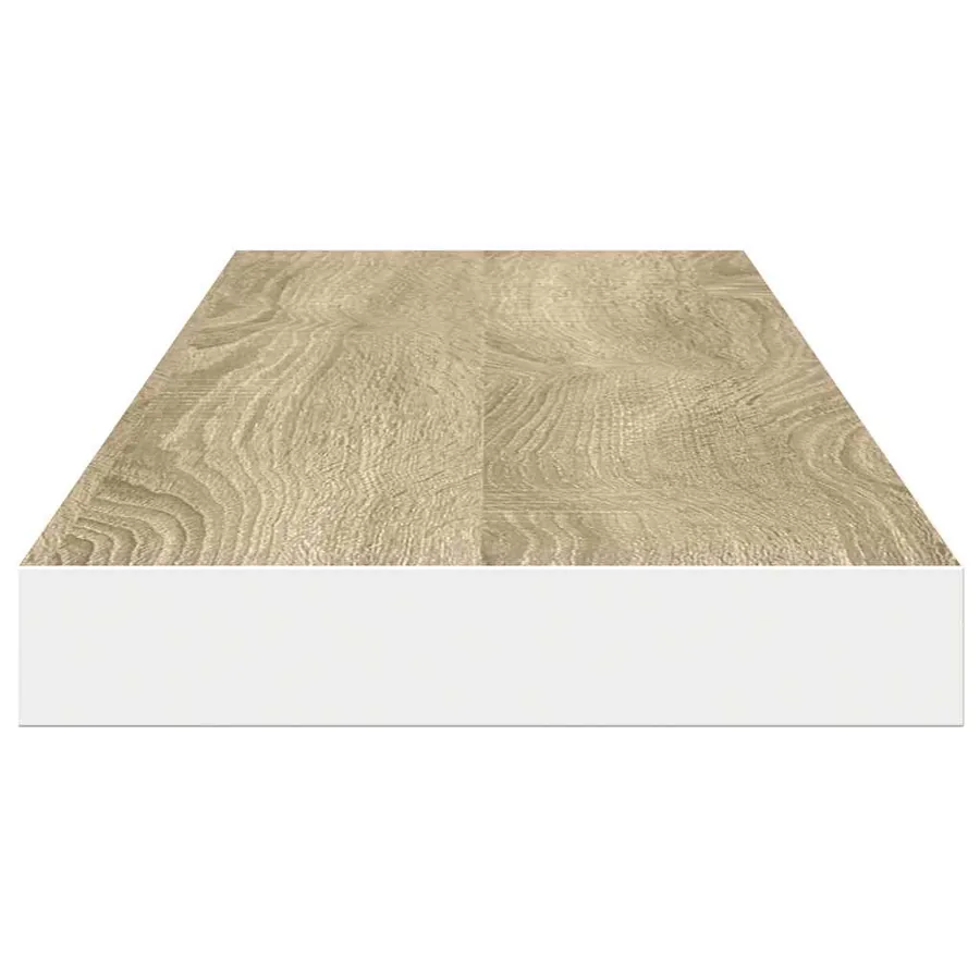 Étagères flottantes 2 pcs chêne et blanc 120x23,5x3,8 cm MDF - 8