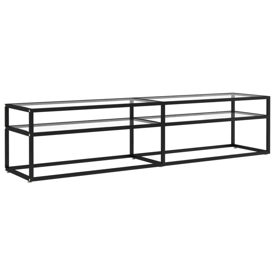 Meuble TV Transparent 180x40x40,5 cm Verre trempé - 2