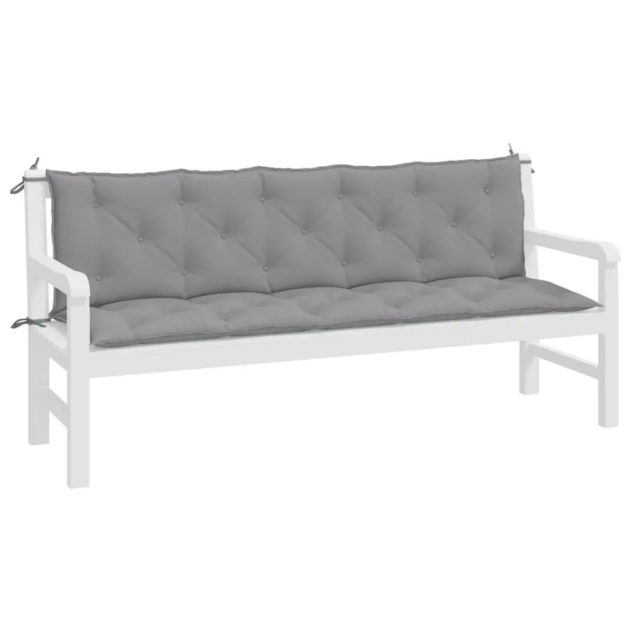 Coussins de banc jardin lot de 2 gris 180x50x7 cm tissu Oxford - 4